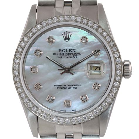 rolex datejust 36mm factory diamond bezel|rolex datejust 36mm stainless steel.